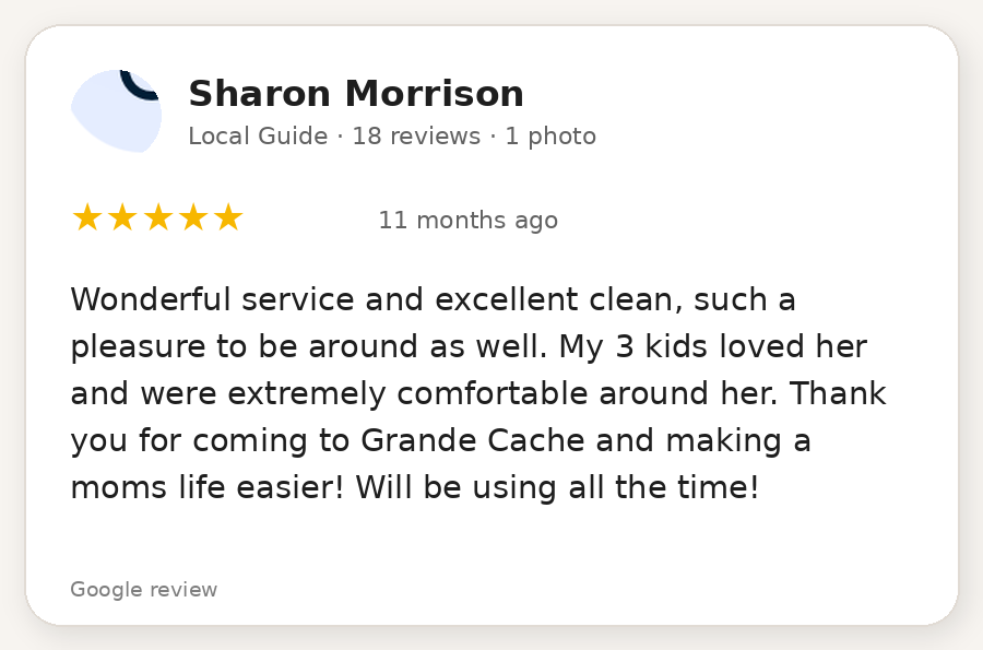 Sharon Google review