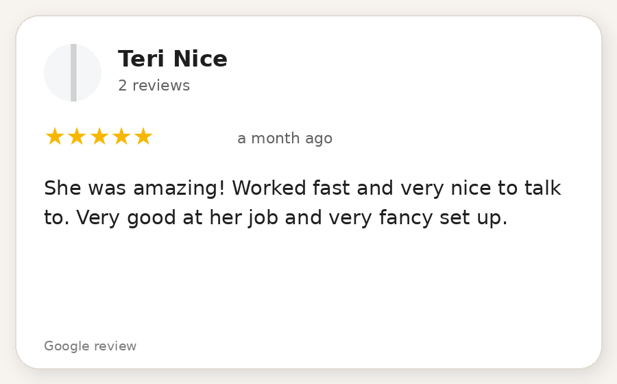 Teri Google review