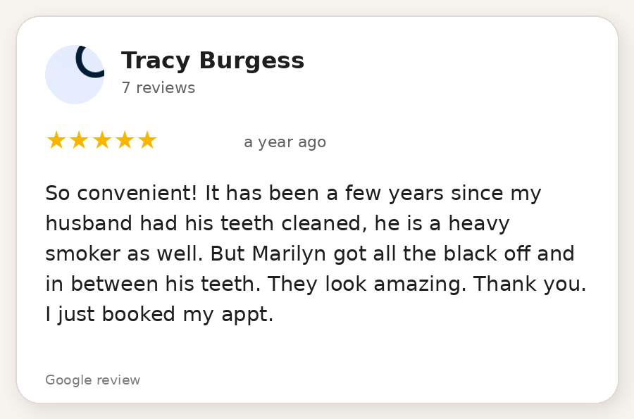 Tracy Google review